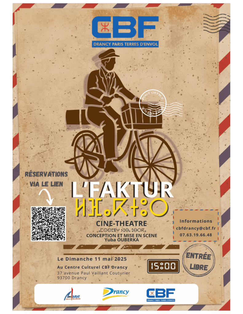 « L’FAKTUR », un ciné-théâtre en tachlhit qui promet d’être un moment fort de l’événement. Conçue et mise en scène par Yuba Ouberka, cette pièce explore des thèmes universels à travers le prisme de la culture amazighe, offrant une expérience artistique unique et immersive.