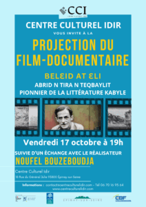 Centre Culturel Idir Projection du film documentaire “Belɛid At Ɛli – Abrid n tira s teqbaylit”