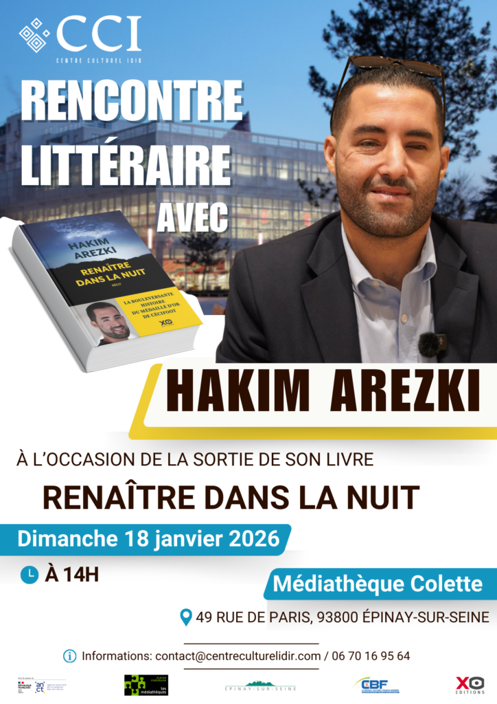 Rencontre littéraire avec Hakim Arezki, le dimanche 18 janvier 2026, à 14h, à Épinay-sur-Seine