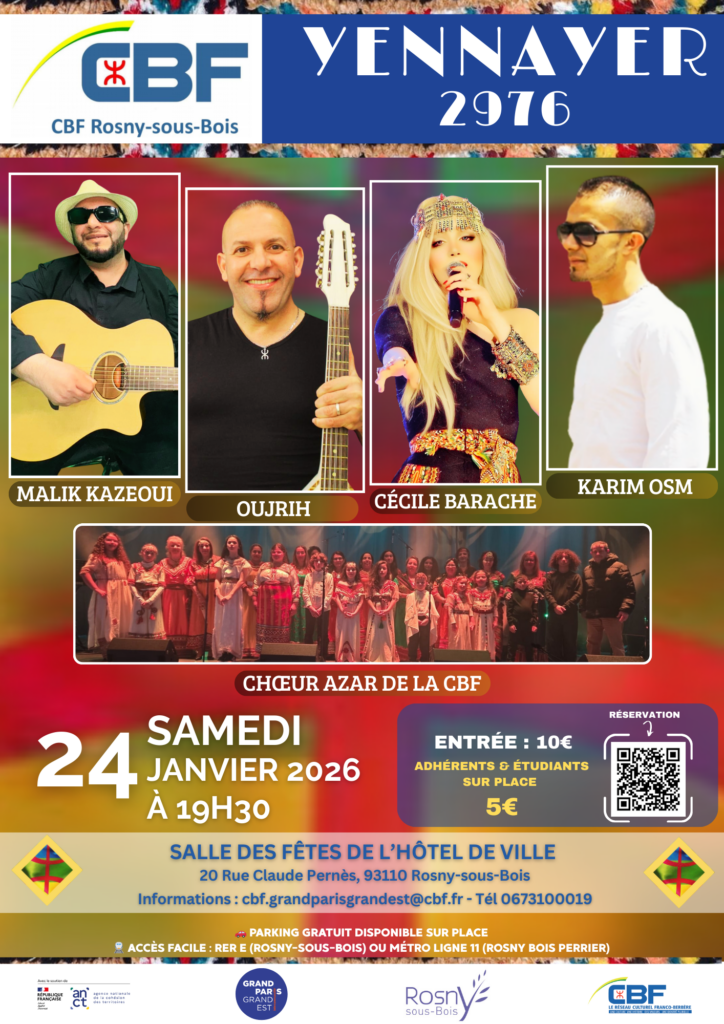 Yennayer 2976 célébré à Rosny-sous-Bois le samedi 24 janvier 2026