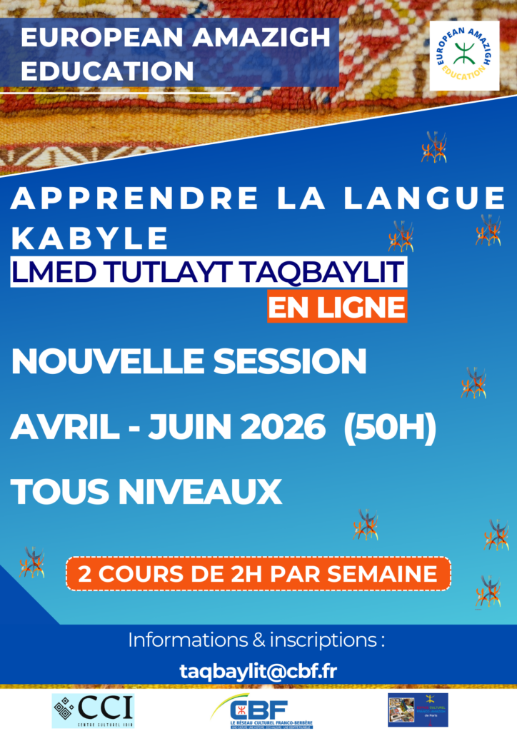 Apprenez le kabyle en ligne : nouvelle session avril – juin 2026