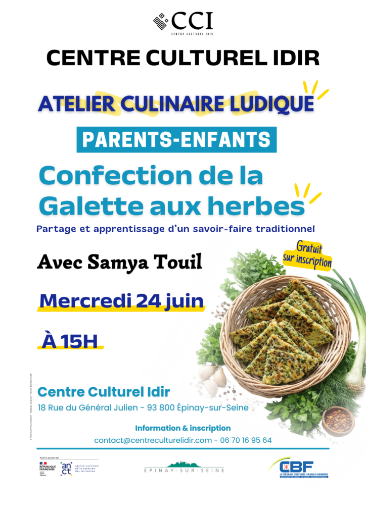 Atelier Parents-Enfants : Confection de la Galette aux Herbes au Centre Culturel Idir