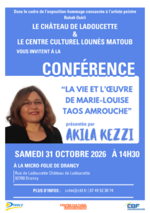 Conférence : « La vie et l’œuvre de Marie-Louise Taos Amrouche »