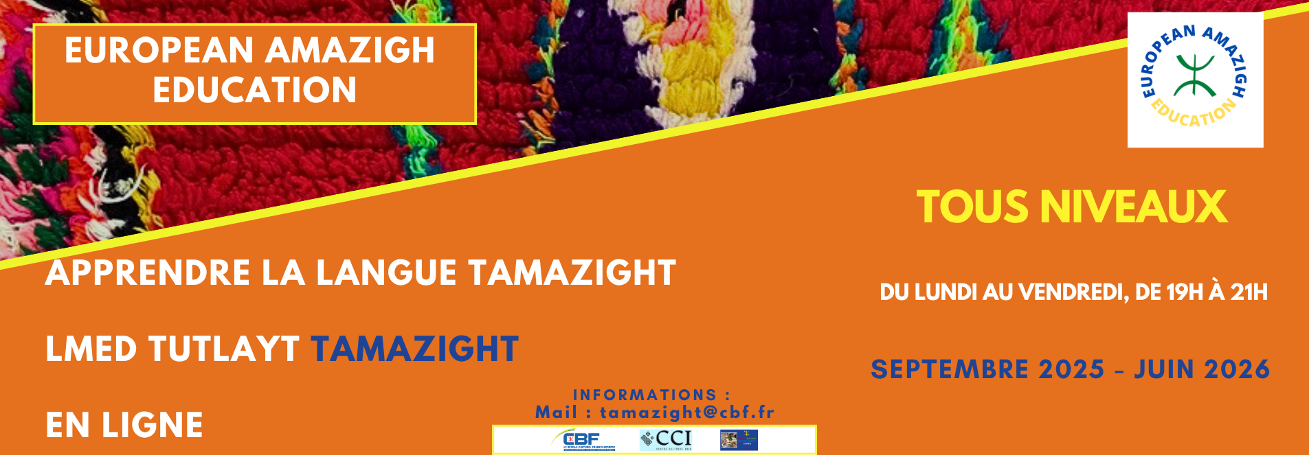 Cours de langue tamazight en ligne session 2025-2026