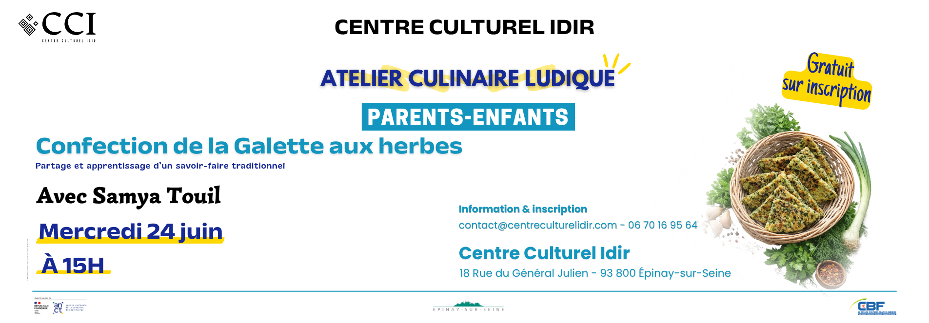 Atelier Parents-Enfants : Confection de la Galette aux Herbes au Centre Culturel Idir