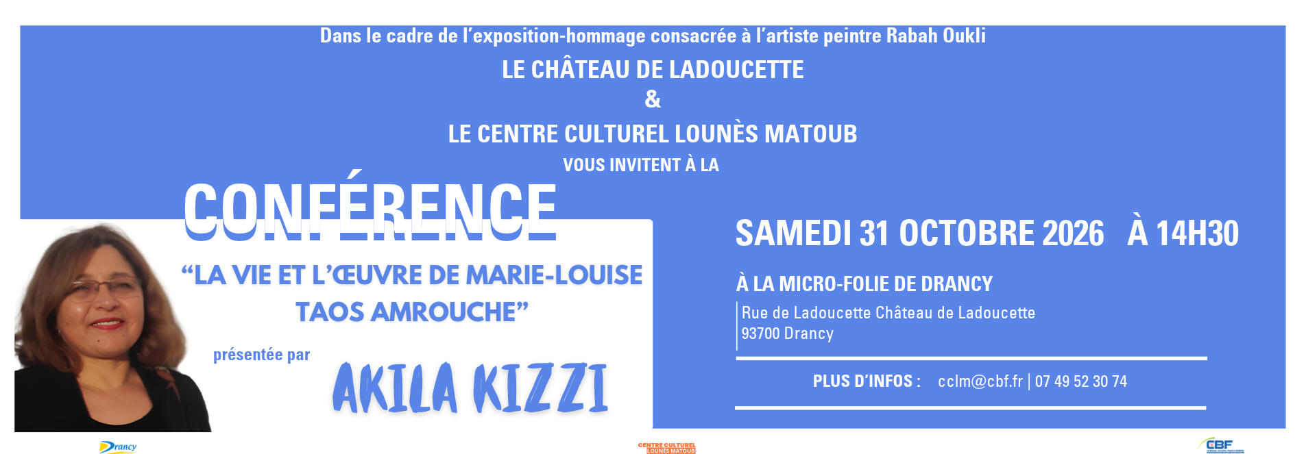 Conférence : « La vie et l’œuvre de Marie-Louise Taos Amrouche »