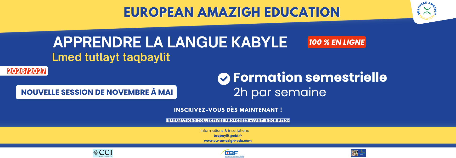 Apprendre le kabyle en ligne : nouvelle session de novembre 2026 à mai 2027