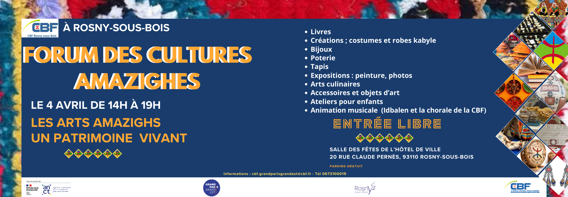 Forum des Cultures Amazighes à Rosny-sous-Bois, le 4 avril 2026