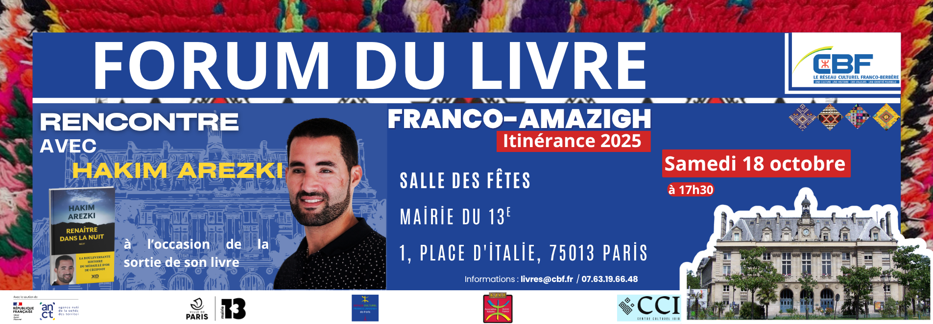 Forum du livre Paris 13 Rencontre avec Hakim Arezki