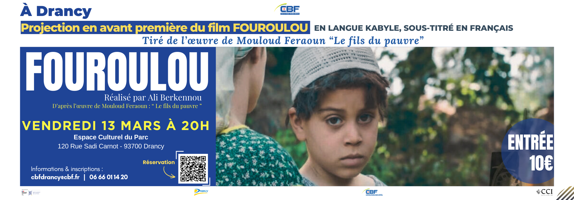 Avant-première à Drancy : Fouroulou, adaptation du chef-d'œuvre de Mouloud Feraoun Le Fils du pauvre, projeté en kabyle sous-titré en français