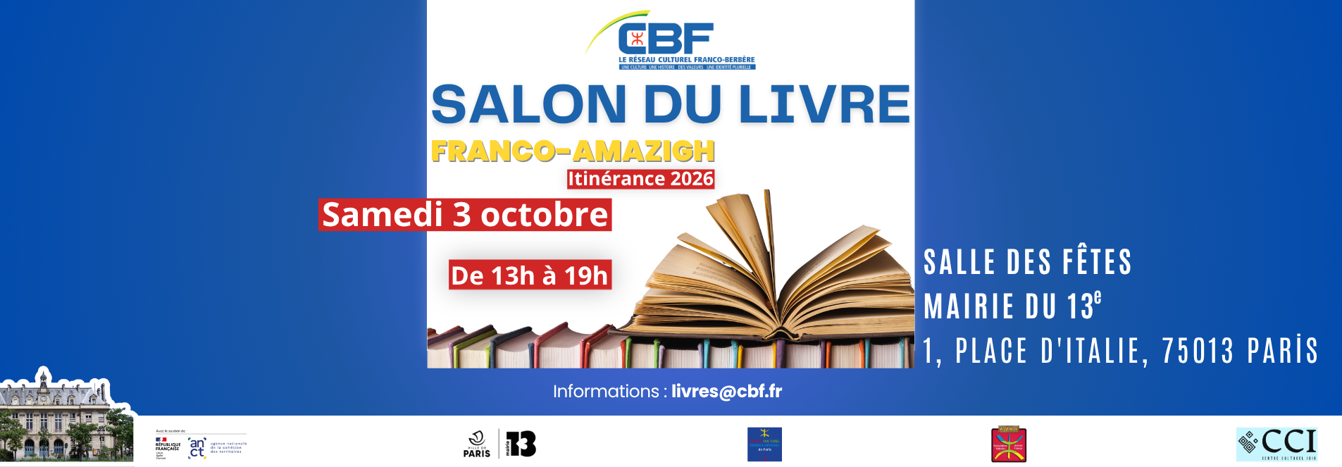 Une cinquantaine d’auteurs réunis pour un grand rendez-vous du salon du livre Franco Amazigh à Paris le 3 octobre 2026