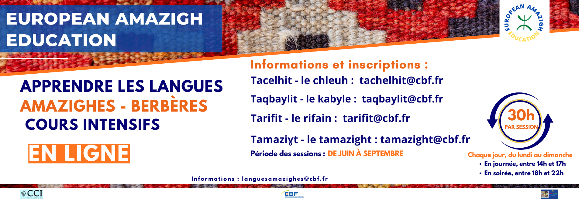 Sessions d’été : Cours intensifs de langues amazighes en ligne